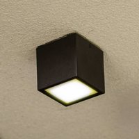 LUTEC GEMINI LED outdoor ceiling light, dark grey, 9 x 9 cm, IP65