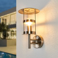 Lindby Noemi outdoor wall light, grey, stainless steel, 32 cm