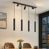 Lindby Sanad pendant light, 100 cm, 7-bulb, black, GU10