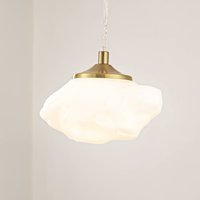 Lindby suspension Piatra, opale/laiton, verre, Ø 16 cm, G9