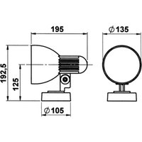 Albert Leuchten Projecteur mural d'ext 635 noir, pivot./inclin.