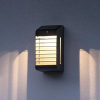 Les Jardins Corner LED solar wall light with sensor, grey