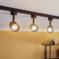 Prios single-circuit track lighting system Jorell, black, 3-bulb, GU10