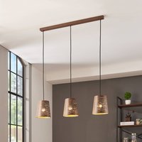 EGLO Segezia hanging light, mocha/gold-coloured, length 88 cm, 3-bulb.