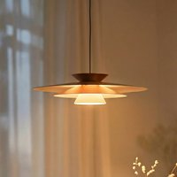 Lucande suspension LED Livie, beige, aluminium, Ø 50 cm