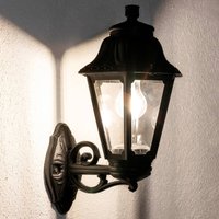 Fumagalli LED-utomhusvägglampa Bisso Anna E27 svart