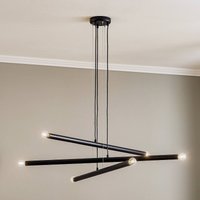 ALDEX Tubo pendant light, black, 6-bulb