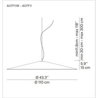 Luceplan Koinè LED-pendel filt 927 Ø110cm grå