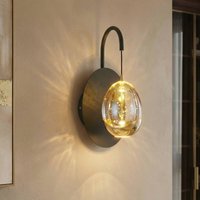 HighLight Golden Egg vägglampa, svart/amber, höjd 28 cm, metall/glas