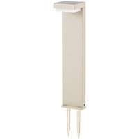 Lindby LED-Solar-Sockelleuchte Eleazar, beige, Alu, Sensor