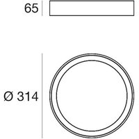 Linea Light LED-taklampa Tara R, Ø 31,4 cm, svart, aluminium, 3.000 K
