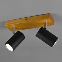 Trio Lighting Marley downlight, matt black, 2-bulb