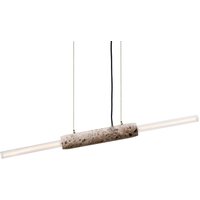 DESIGN BY US Limbo pendant light, marble, brown, 2-bulb, height adjustable