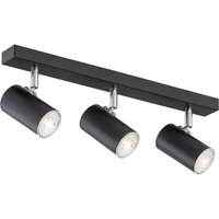 Argon Takspotlight Noah, svart/krom, stål, 3 lampor