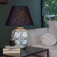 PR Home New York table lamp, black, height 63 cm, ceramic