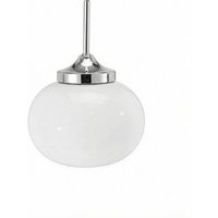 Pendelleuchte Elsy, weiß/chrom, Ø 18 cm, Glas, Stecker