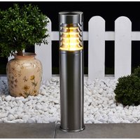 Lindby Enja pillar light, 50 cm, stainless steel, IP44, E27