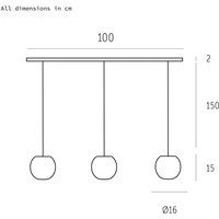 Casablanca Acai hanging light, white, long, 3-bulb, Ø 16 cm, E27