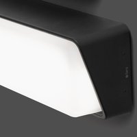 FARO BARCELONA LED-utomhusvägglampa Half, antracit, glas, aluminium