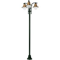 K.S. Verlichting 3-bulb Toscane lamp post, green