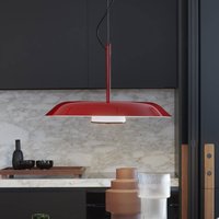 Oluce LED hanging light Iride, Ø 85 cm, red, metal, glass