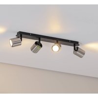 Luminex Spot pour plafond Demia, noir/nickel, 66 cm de long, GU10