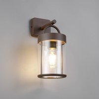 Reality Leuchten Utomhusvägglampa Almeria, rost, aluminium, höjd 29 cm, IP44