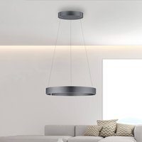PURE E-Clipse LED pendant light, mystic grey, Ø 70 cm, CCT
