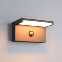 Trio Lighting LED-utomhusvägglampa Ravi, antracit Bredd 18 cm Sensor, IP54