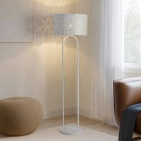 Lindby lampe sur pied Aralena, blanc, métal, hauteur 143,5 cm