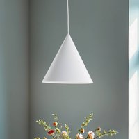 TK Lighting Cono pendellampa, vit, Ø 25 cm, stål, enkel belysning