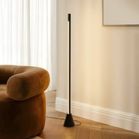 Lucande lampe sur pied LED Linija, noir, hauteur 110 cm, capteur