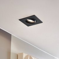 PRIOS inbyggnadslampa Fibur, svart, 9 cm, GU10, 10-pack