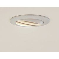 Prios takinbyggnadslampa Fibur, vit, aluminium, Ø 8,2 cm