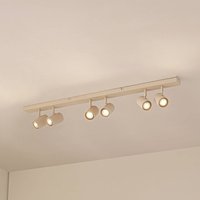 Spots pour plafond Lindby Kardis, beige, à 6 lampes, métal, GU10