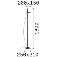 Ideallux Ideal Lux LED-golvlampa Lift, vit, metall, höjd 180 cm
