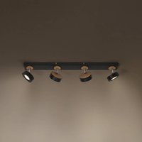 OSRAM LED ceiling spotlight PLUTO, black, 4 spots, 3,000 K