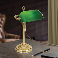 ORION Harvard banker’s lamp, brass/green, height 32 cm