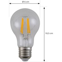 Arcchio LED-filamentlampa, E27 7,2W, 3000K, klar, 1521 lm