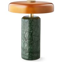 DESIGN BY US Lampe de table LED rechargeable Trip, vert / orange, marbre, verre, IP44
