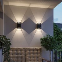 Paulmann Tharin LED wall lamp, 25 cm, black, up/down, IP44