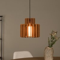 Lucide Rollo hanging light, terracotta, Ø 31 cm, fabric/metal/glass