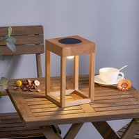 Lindby luminaire de terrasse LED solaire Peransa, bois, 25 cm de haut