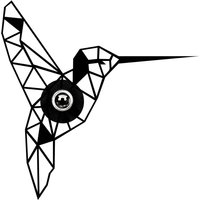 Wandlampe W-053 Lasercut, schwarzes Vogeldesign
