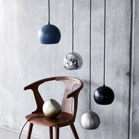 FRANDSEN pendant light Ball, nickel-coloured satin, Ø 18 cm