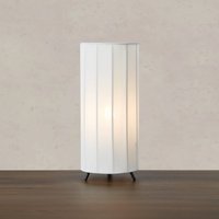 Lampa stołowa Hikari, Ø 14 cm, biała/czarna, tkanina/metal