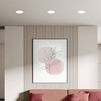 Briloner Luminaire encastrable LED Jeft, Ø12cm, blanc, set de 3, marche/arrêt, fixe