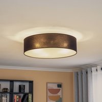 Euluna Roller plafond, abat-jour en tissu noir, Ø 50 cm