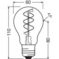 OSRAM LED Vintage E27 8W 2,200K Spiral Filament clear dimmable