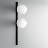 Væglampe Enoire, højde 60 cm, sort, metal/glas, 2 lyskilder